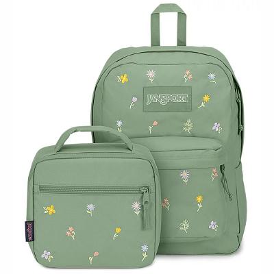 JanSport EMBROIDERED BLOSSOM BUNDLE Schooltas Groen | NL_JS390