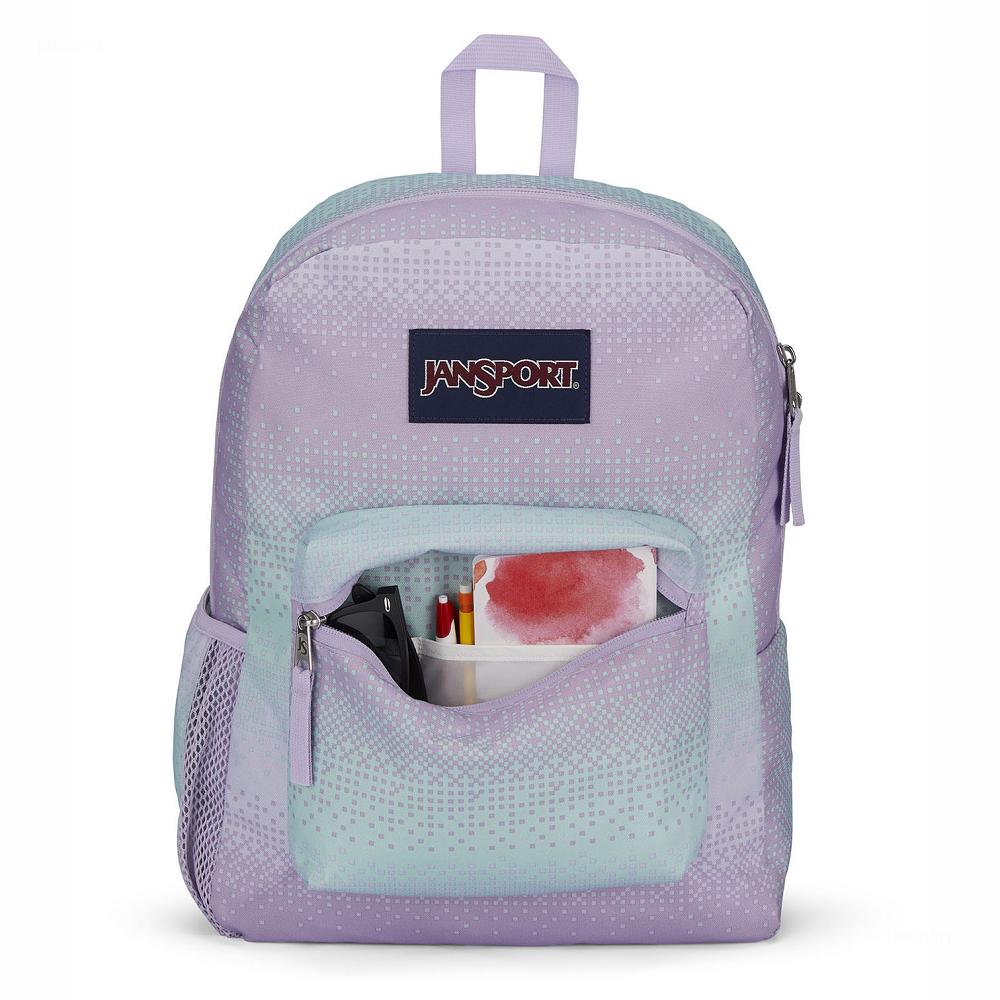 JanSport CROSS TOWN Schooltas Paars Groen | NL_JS273