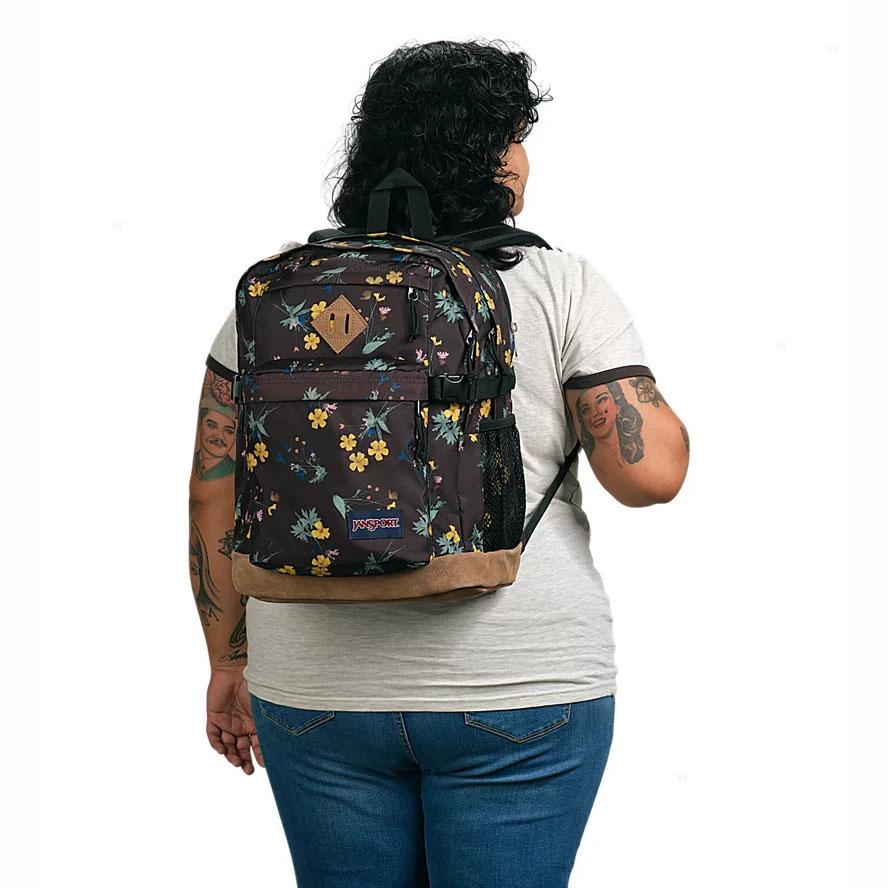 JanSport DARK FLORA BUNDLE Laptop Rugzak Bruin | NL_JS447