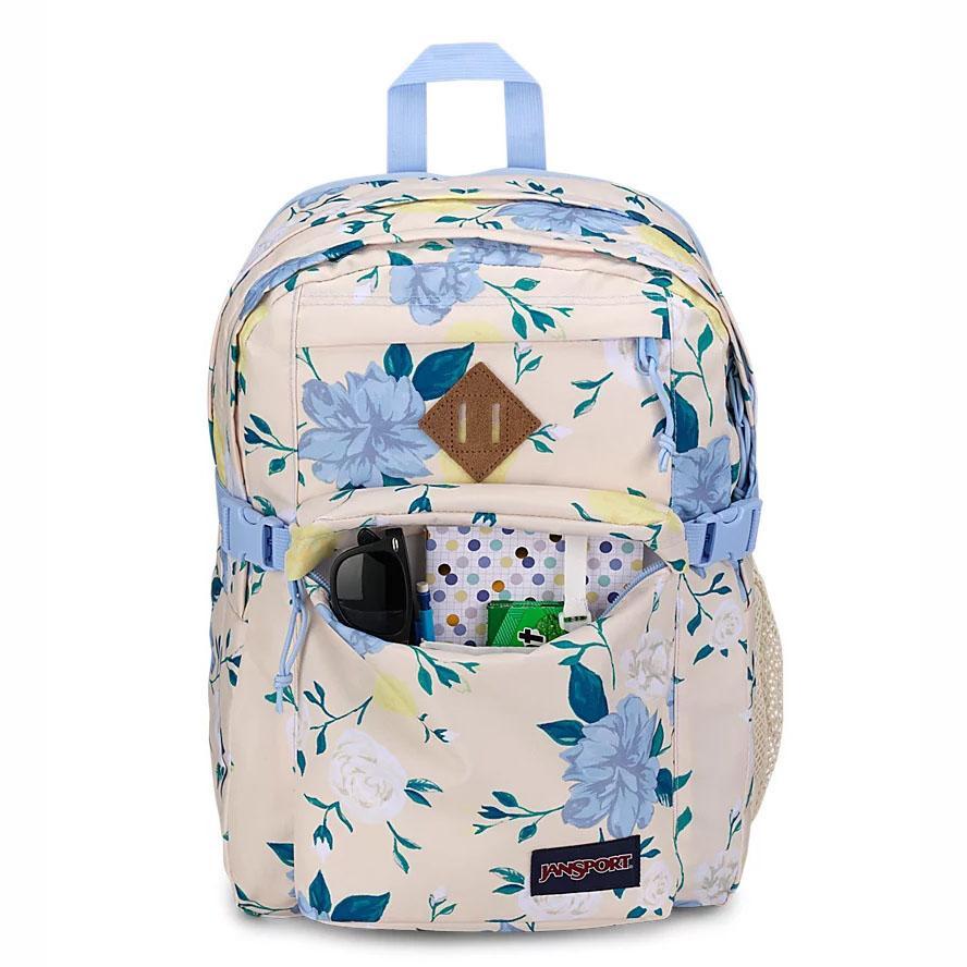 JanSport Main Campus Laptop Rugzak Blauw Geel | NL_JS245