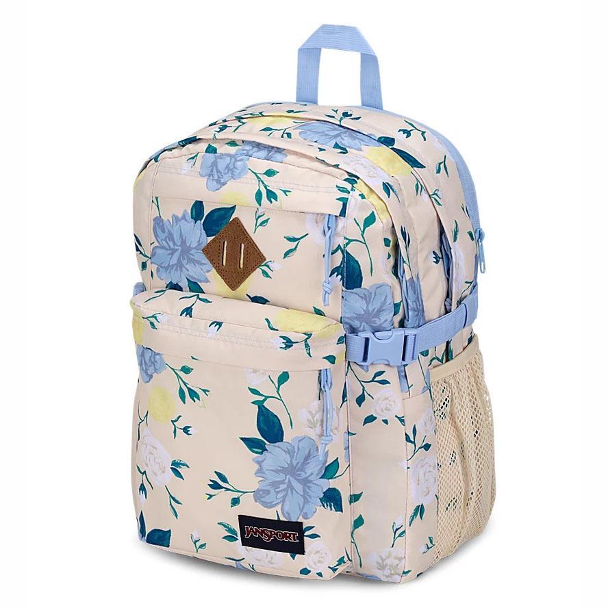 JanSport Main Campus Schooltas Blauw Geel | NL_JS055