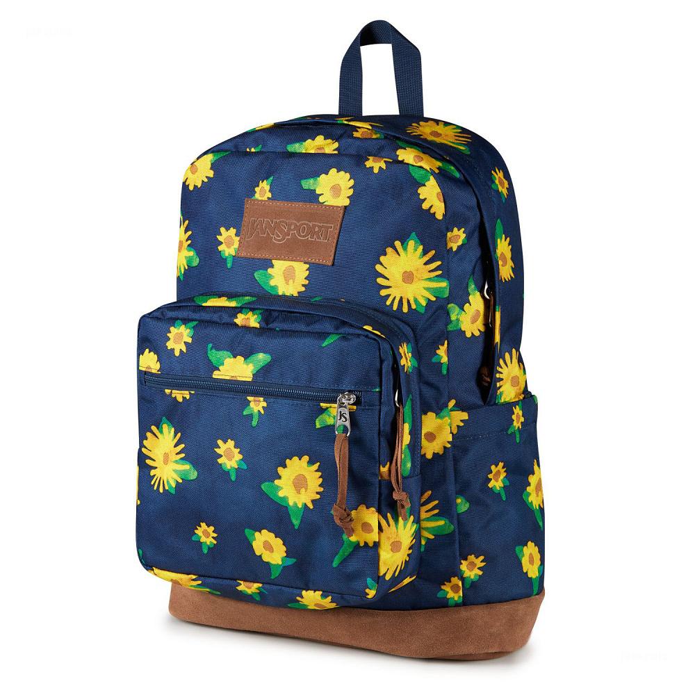 JanSport Right Pack Laptop Rugzak Donkerblauw Geel | NL_JS017