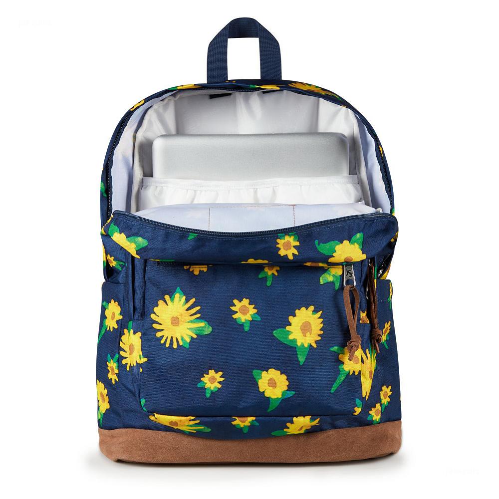 JanSport Right Pack Schooltas Donkerblauw Geel | NL_JS368