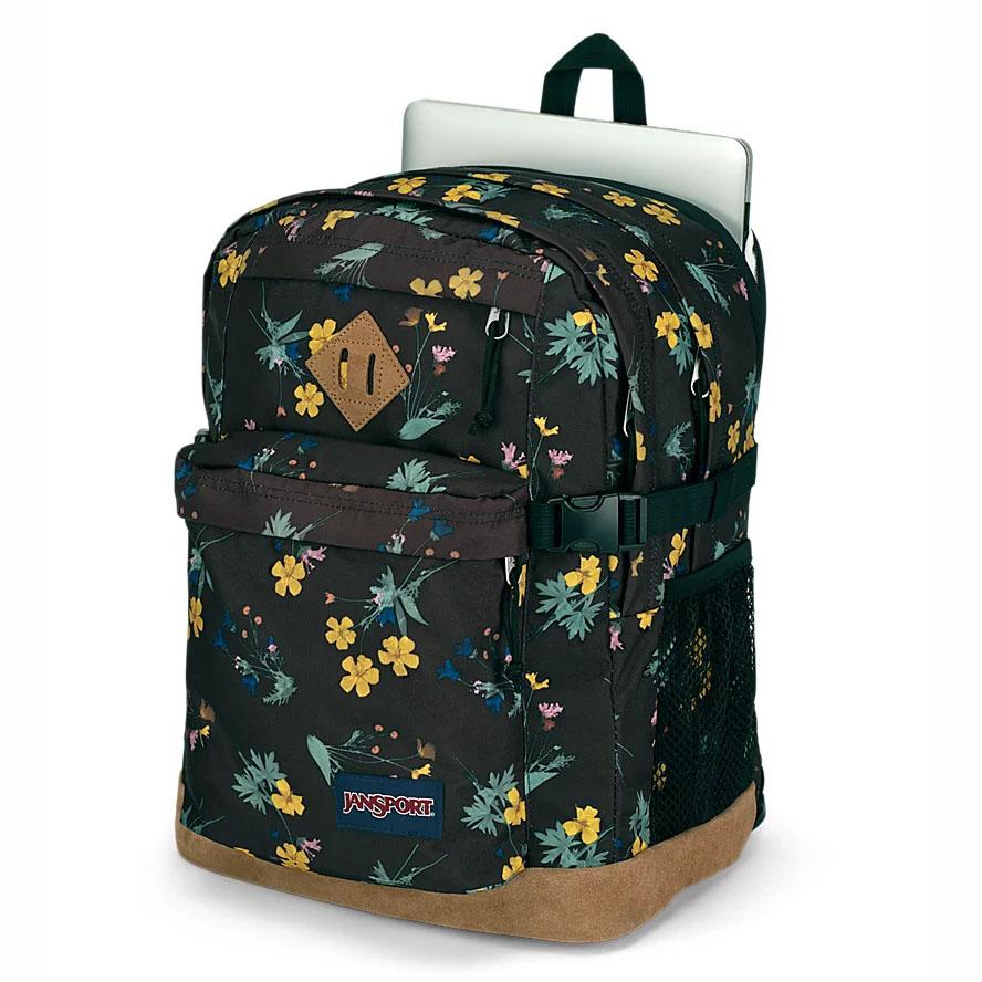 JanSport SUEDE CAMPUS Schooltas Zwart Geel | NL_JS450