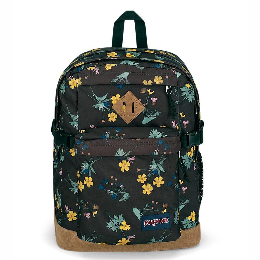 JanSport SUEDE CAMPUS Schooltas Zwart Geel | NL_JS450