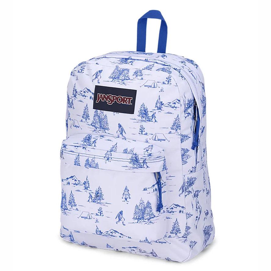 JanSport SuperBreak® Plus Schooltas Wit Blauw | NL_JS080